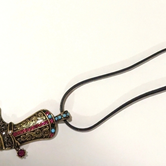 Source Unknown Western Boot Necklace with Pink and Turquoise Accents - Picture 2 of 3